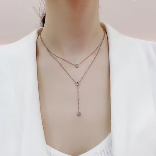 Stainless Steel Necklace for Women New Fashion In 2020 Simple Light Luxury Clavicle Chain Jewelry Wholesale
