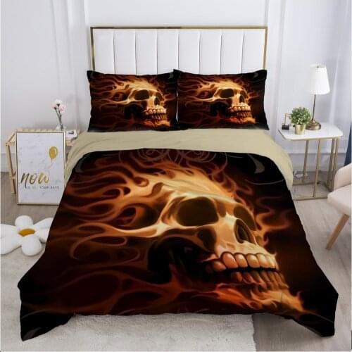 Skull Deadpool Duvet cover set 240x220 200x200 Bedding set Twin Queen King Double Bed linens Quilt cover Bedclothes Fire red
