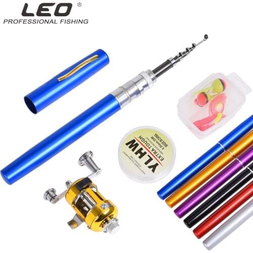 Portable Ice Fishing Rod Sea Fishing Gear Pen-type Fishing Rod Drum Reel Line Fishing Accessories Lure Soft Bait Fish Hook