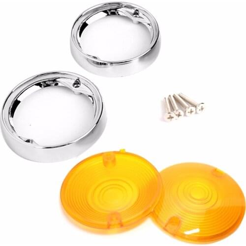 Deep Dish Turn Signal Bezels Oranged Lens For Harley Touring Electra Road King FLH/T FLHR FLTR 1996-2017 Models
