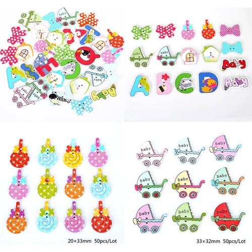 Free Shipping Retail Diy 30Pcs High Quality Random Mixed 2 Holes Cartoon Lollipop Lovely Wood Sewing Buttons Scrapbooking