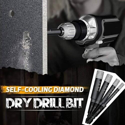 6/8/10/12mm Self-cooling Diamond Coated Core Drill Bits Hole Saw Glass Tile Ceramic Marble Dry Drill Bit