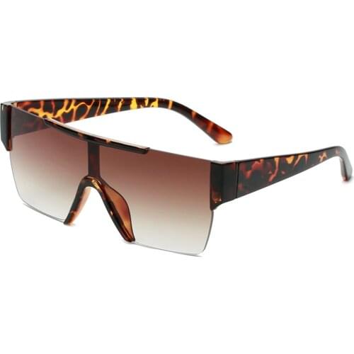 Vintage Rimless One Piece Oversized Brand Sunglasses Women 2021 Fashion Gradient Black Flat Top Sun Glasses Men Hip Hop Shades