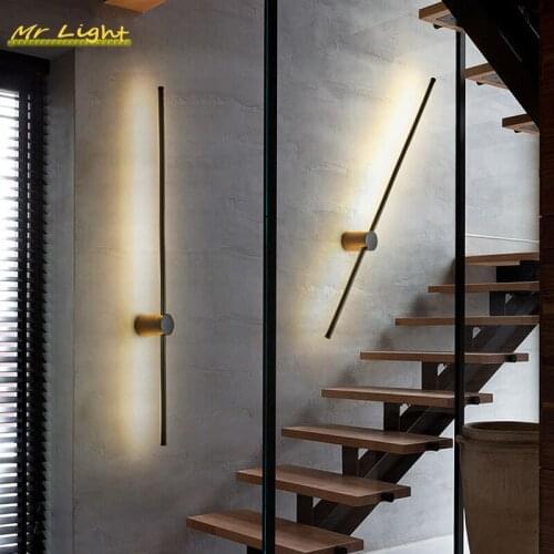 Nordic Simple Strip LED Wall Light Modern Loft Wandlamp Living Room Bedroom Decor Dimmable Wall Lamps Wall Sconce Light Fixtures