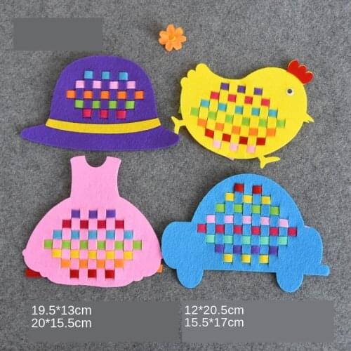 T-N DIY Non-woven Star Weaving Teaching Aids Children Toy Handmade Felt Craft Kindergarten Decoration Patch Kids Early Education