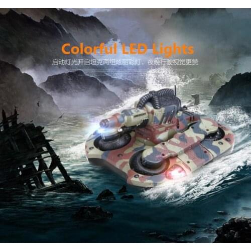 Amphibious tank 24883A 2.4GHz Wireless RC Tank car Water / Land Mode RC Tank with LED Light 24883 upgrade version