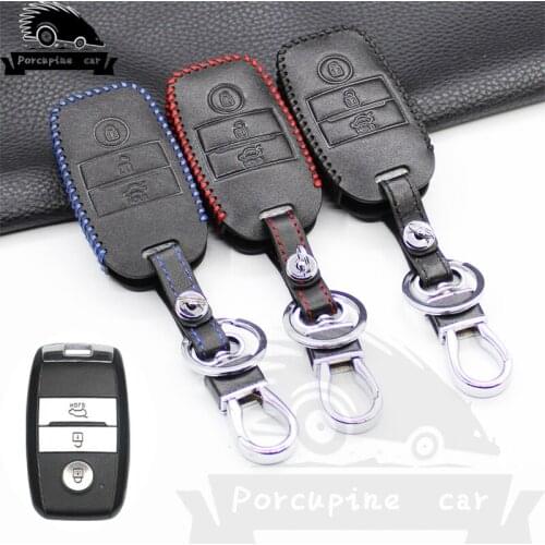 Genuine Leather Smart Car key Cover Case For Kia KX3 KX5 K3S RIO Ceed Cerato Optima K5 Sportage Sorento Car Styling
