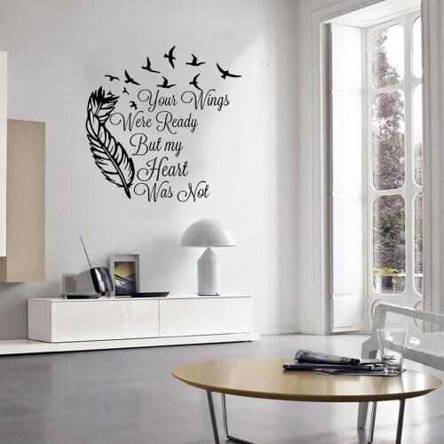 Your Wings were Ready But My Heart was Not Decal for Glass Block Art Mural Decoration Vinyl ov333
