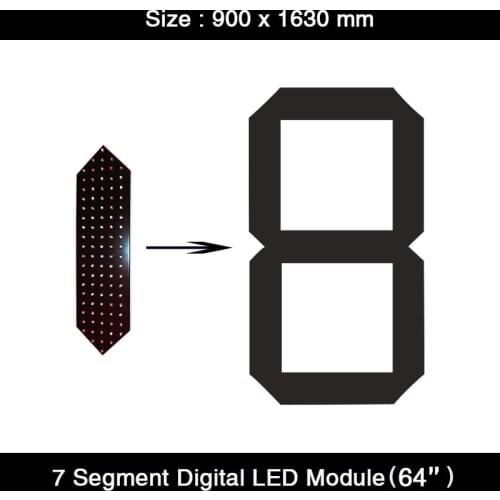 HD 64" inch White Green Red Yellow Color 7/seven segment Digits LED Display Module for Customized LED Gas Price Signs