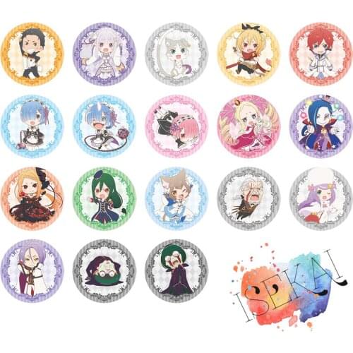 Rezero Anime Badge Rem Ram Emilia Felix Beatrice Puck Re:Zero kara Hajimeru Isekai Seikatsu Relife Metal Badge Brooch Pins
