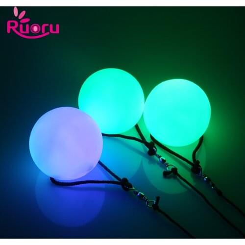 Ruoru 1 Piece 1PC Belly Dance Ball Stage Performance Led Poi Thrown Balls for Belly Dance Hand Props Belly Dance Accessories