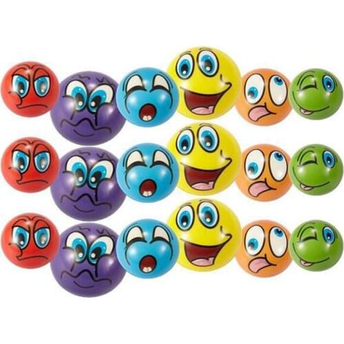 12 Pcs 6.3cm Soft PU Cartoon Grimace Smiley Face Squeeze Balls Stress Relief Ball Toys Party Favors