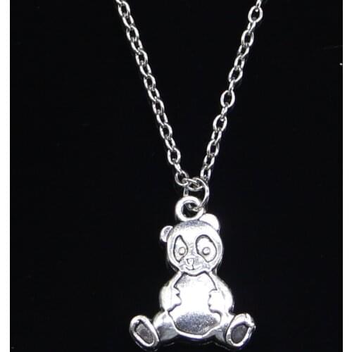 20pcs New Fashion Necklace 23x18mm panda bear Pendants Short Long Women Men Colar Gift Jewelry Choker