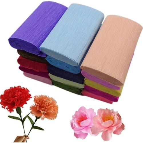 250*15cm Crinkled Crepe Paper Flower Wrapping Craft DIY Paper Streamer Scrapbooking Origami Party Decoration Packing Material