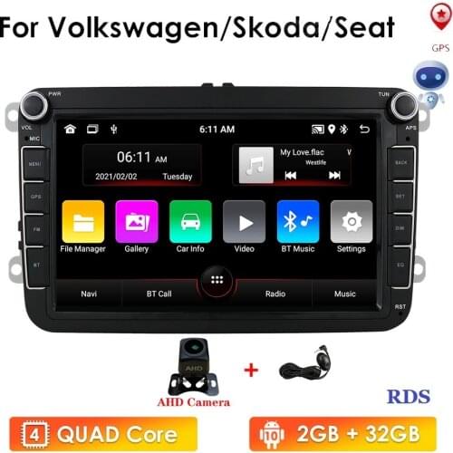Android 10 2Din Car Multimedia player For VW/Volkswagen/Golf/Polo/Tiguan/Passat/b7/b6/SEAT/leon/Skoda/Octavia Radio GPS