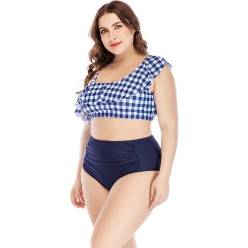 Free Shipping 2019 New Style European And American-Style Plus-sized-Plus-size Clothes Bikini One-piece Swimsuit Factory Currentl