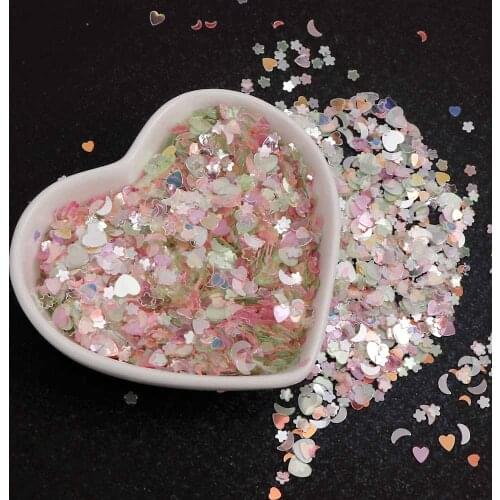 15g/bag Pink Series Shining Sequins Heart Star Moon Shapes Brilliant Glitter PVC Wedding Birthday Balloons Decoration Confetti