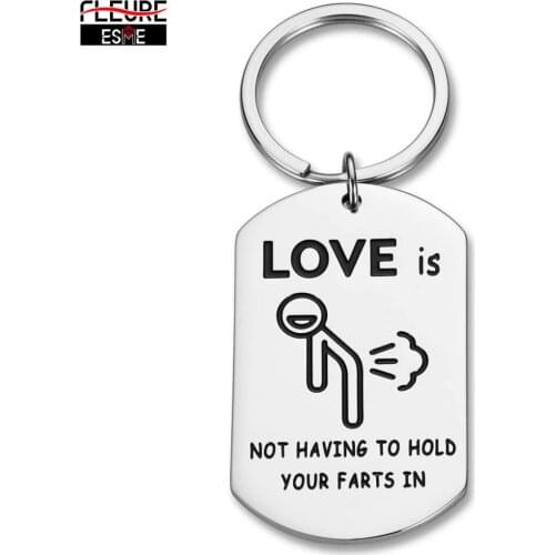 Boyfriend Girlfriend Gift Keychain for Husband Wife Couple Keyring for Fiance Fiance Family Rude Character Valentine Gift