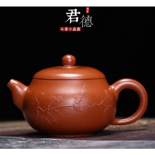 Purple sand tea set clay pot jun zhu DE pot of pure hand painted clay pot applique nameplates, home is recommended