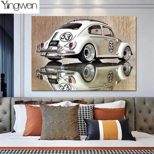 DIY Retro Diamond Rhinestone Painting Car Scenery Crystal Decor Full 5D Diamond Painting 3D Cross Stitch Pattern Wall Sticker