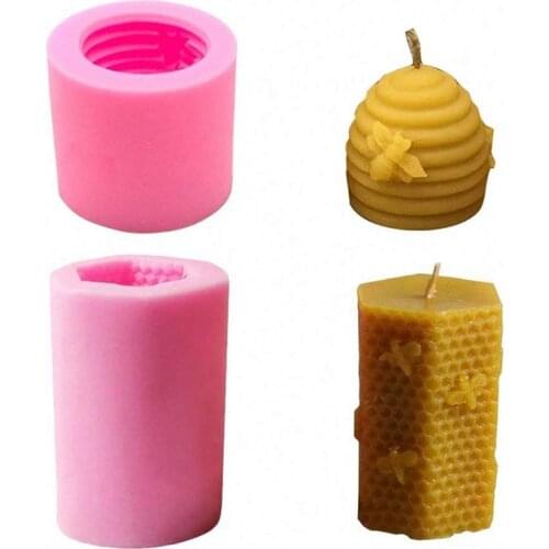 Candle making Molds Beeswax 3d Beehive silicone Mold for Soap Handmade Crayon Wax Melt Hives Bee Honeycomb Candle mould Supplie
