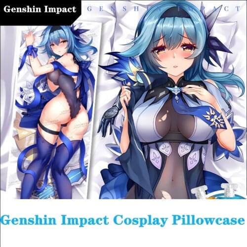 Game Genshin Impact Eula Cosplay Diy Pillowcase Anime Project Peach Skin Velvet HD Printed Pillow Adult Otaku Sexy Loli Xmas