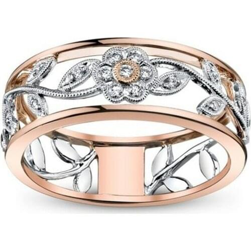 Hot Fashion Jewelry Size 6/7/8/9/10 Womens Rose Gold Color Pearl Rings Wedding Party Gift R028