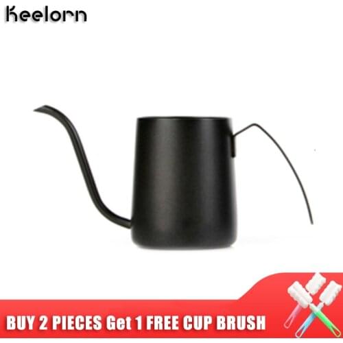 Keelorn 250ml 350ml Long Narrow Spout Coffee Pot Camping Tea Pot 304 Stainless Steel Kettle With Hanging Ear Long Spout
