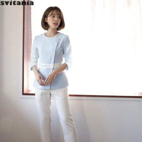 Svitania Beauty Salon Beautician Work Clothes Moon Center Nurse Suit Pants Suit Elastic Technicians Suit