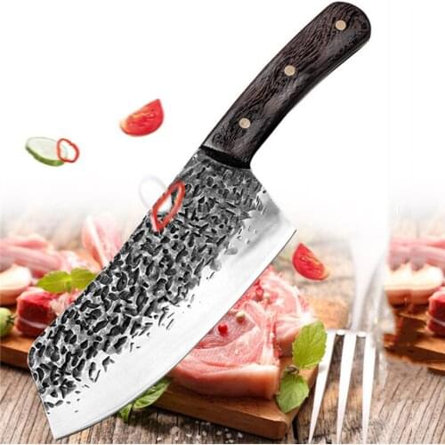 Handmade Forged Ladys Kitchen Knife Hammer Stainless Steel Cleaver Knife for Cutting Meat Chef Knives Kitchen Tools