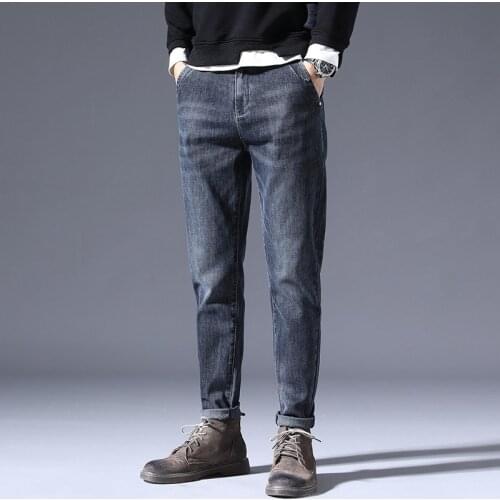 2021 Mens Jeans Spring And Autumn Fashion Catbeard Washed Jeans Pants Korean Slim Casual Versatile Mens Pants