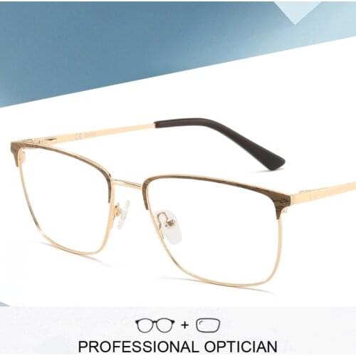 BLUEMOKY Half Frame Prescription Glasses Men Anti Blue Light Photochromatic Optical Spectacles Myopia Progressive Eyeglasses