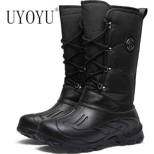 Hot Sale Men Winter Boots Warm Leather Snow Work Boots Male Waterproof High Boots Men Hiking Black Army Casual Hunting Motocycle