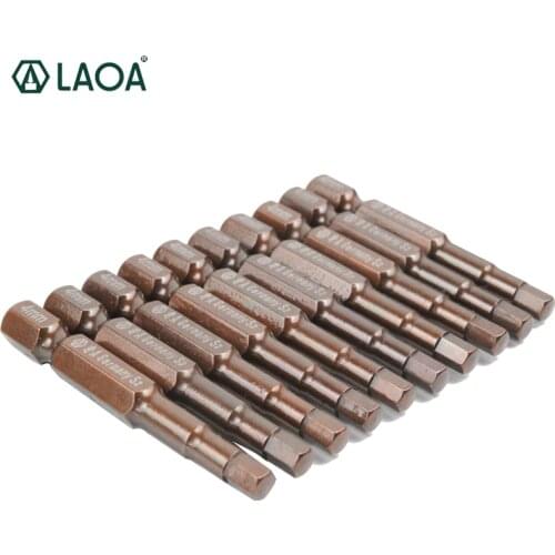 LAOA 7/10pcs S2 60HRC Hex Screwdriver Bits Set Hexagonal Electric Screwdrivers Bit Kit With Magnetism 50mm
