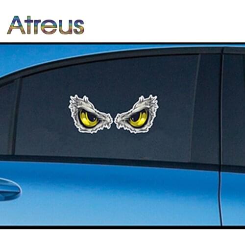 Atreus 2pcs Car Styling 3D Eagle Eyes Stickers For Mercedes W203 W204 Cadillac Porsche Volvo XC60 XC90 V70 S80 S60 Audi Q7 A6 C6
