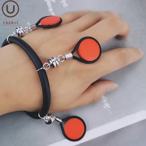 UKEBAY NEW Women Watch Bracelets Round Layering Handmade Rubber Bracelet Fashion Gothic Hand Chians Elasticity Charm Jewellery