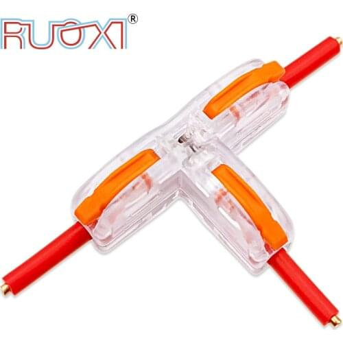 New Universal T-Type Wire Connector Quick Distribution Terminal Transparent Copper Clip Home Main Power Distributor