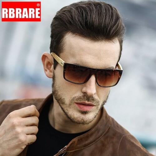RBRARE Mens Goggle Driving Sunglasses Men Classic Bamboo Leg Sun Glasses For Men High Quality Outdoor UV400 Gafas De Sol Mujer