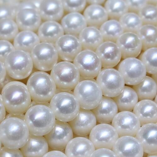 9-10mm Natural Pearl Necklace Round Bead For Women DIY Jewelry 15 Inches Classic Single Strand