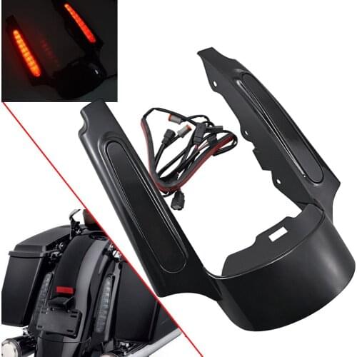 Motos Smoke Lens LED Taillight Rear Fender Extension Fascia For Harley Touring Road Street Electra Glides CVO FLHR FLTRX 09-13