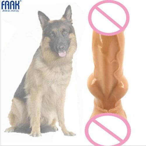 FAAK Realistic Dog Dildo With Suction Cup Female Masturbation Big Penis Animal Porn Adult Products Sex Shop