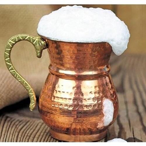 Hand Forged 100% Copper Water & Buttermilk Cup 6 Piece Handle English Copper Plated Pure Accessories Original