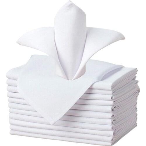 12 Pcs Cloth Napkin Polyester Dinner Napkin,Soft Washable and Reusable Napkin,for Restaurant Wedding Hotel Dinner Party
