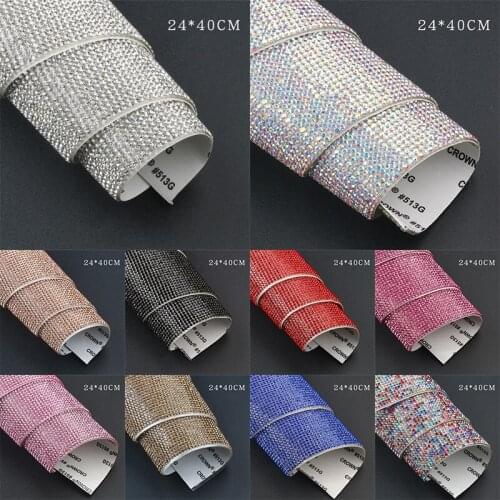 24x40cm Self Adhesive Rhinestone Sticker Crystal Bling Self Adhesive 2MM Rhinestone Sheet Craft Garment Shoe Car Phone Diy Decor