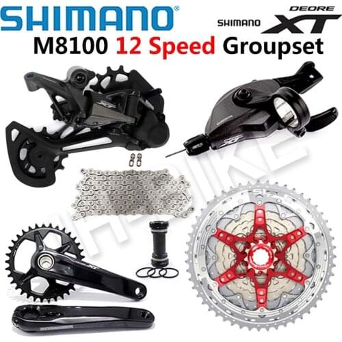 SHIMANO DEORE XT M8100 Groupset 32T 34T 36T 170 175mm Crankset Mountain Bike Groupset 1x12 Speed CSMZ93 M8100 Rear Derailleur