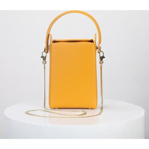 WOONAM Women Fashion Handbag Genuine Calf Leather Box Case Small Phone Case Shoulder Crossbody Bag BG3005