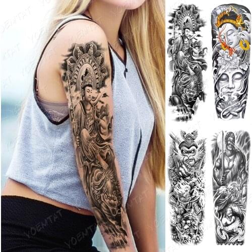 Body Transfer Tattoo Temporary Tattoos For Women Men False Hand Shoulder Tattoo Sleeve Fox Snake Wolf Art Henna Fake Cool Stuff