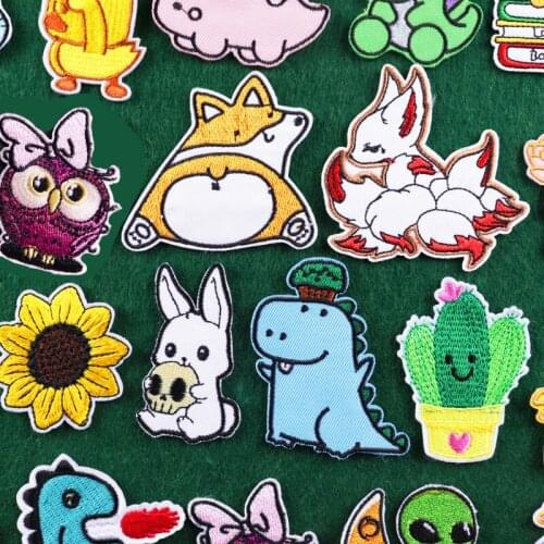 Cartoon Patch Animal Embroidery Patch Iron on Patches For Clothes Embroidered Patches For Clothing Stickers Stripes On T-Shirts