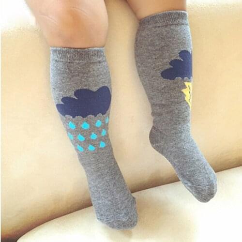 Spring Summer Baby Girl Cotton Cartoon Socks Weather Bebe Boy Girl Knee Highs Nonslip Socks All-matches