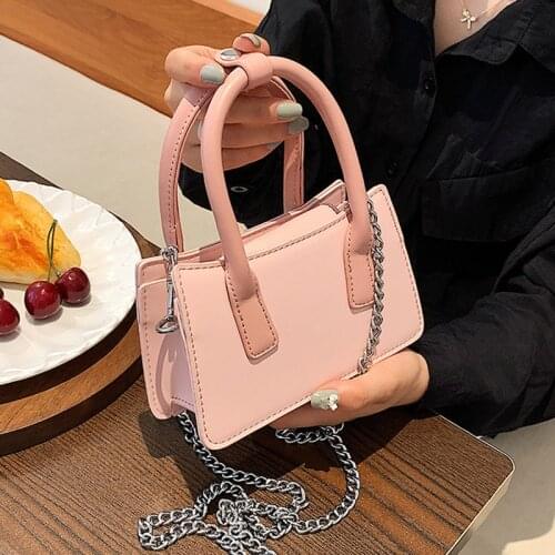 High Quality Leather Small Tote Bags For Women 2021 New Fashion Ladies Shoulder Crossbody Bag Mini Shopping Handbags Chain Purse